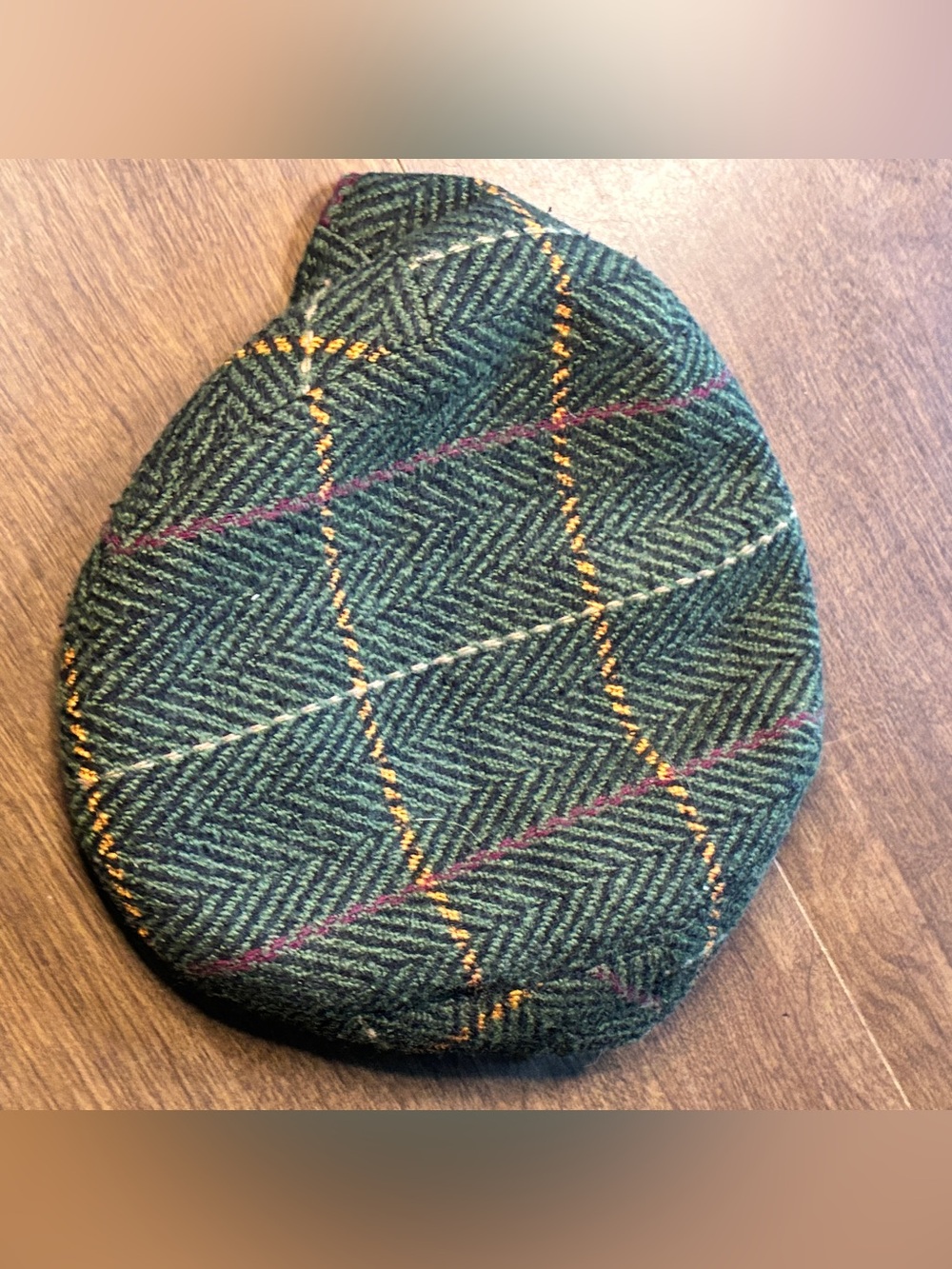Epoch Hat Company • Newsboy Cabbie Cap • Wool Tweed Snap Brim Size Medium Green